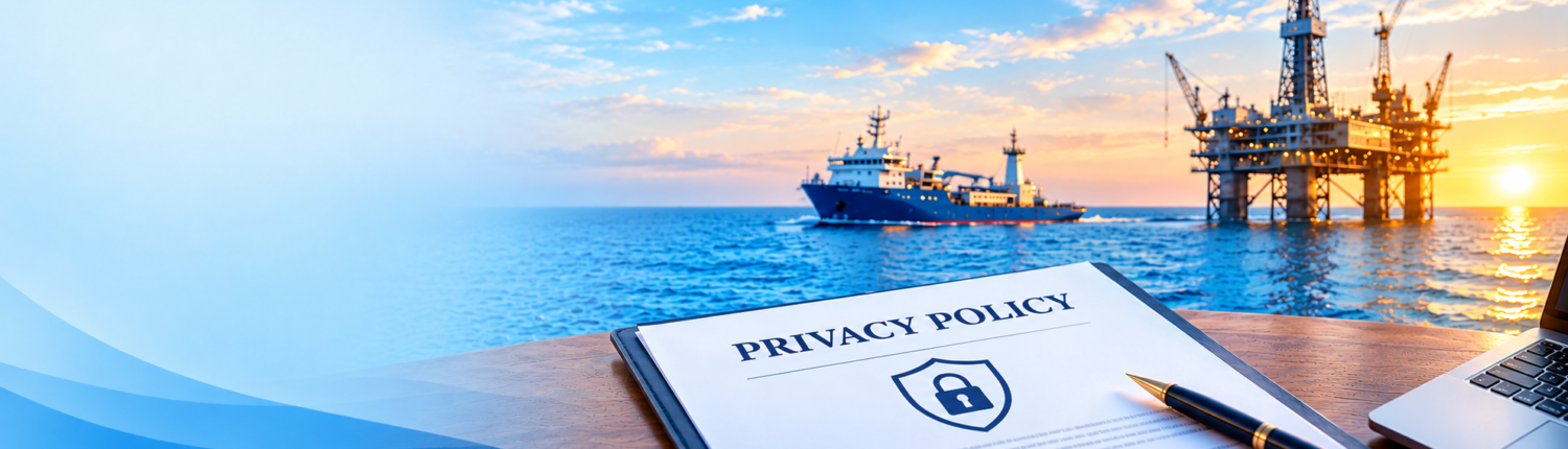Maritime Privacy Policy Desk at Sunset